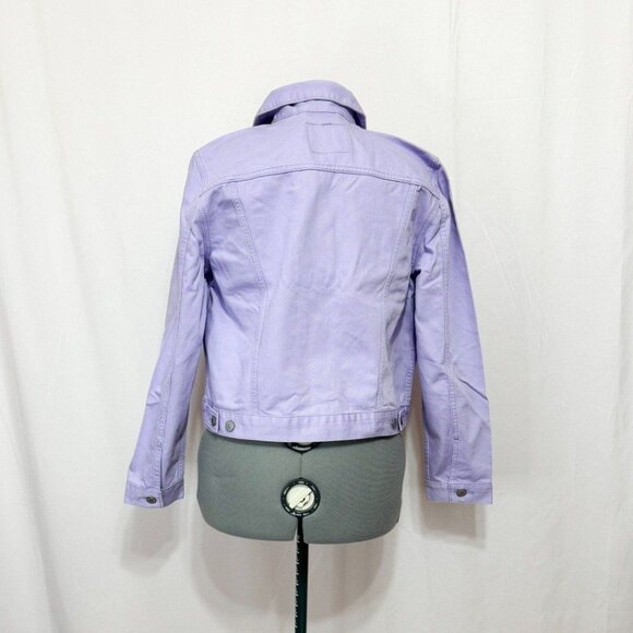 Levi's NWT Sz L Purple Rose Long Sleeve Denim Trucker Jacket - Picture 3 of 11